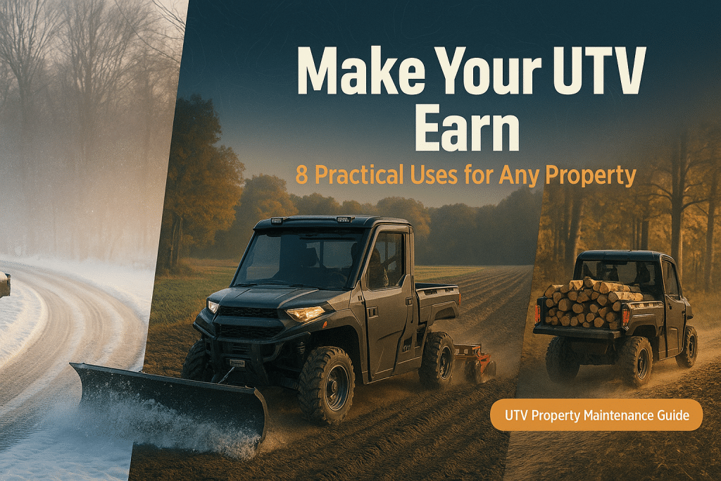 UTV property maintenance Best UTV attachments Side-by-side utility uses