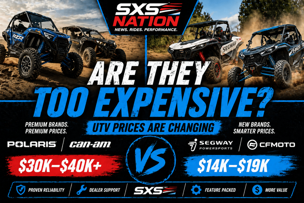 Polaris pricing, Can-Am pricing, UTV prices 2026, Segway UT10, Segway Villain SX10, affordable UTV, side by side pricing, CFMOTO ZFORCE Z10, budget UTV, SXS Nation