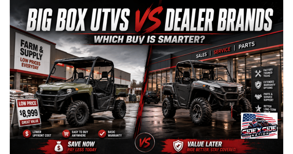 ractor Supply UTV, budget UTV, big box UTV, Massimo T-Boss 550, HISUN Viper HS250, Bighorn Explorer 450, Polaris Ranger 500, Honda Pioneer 520
