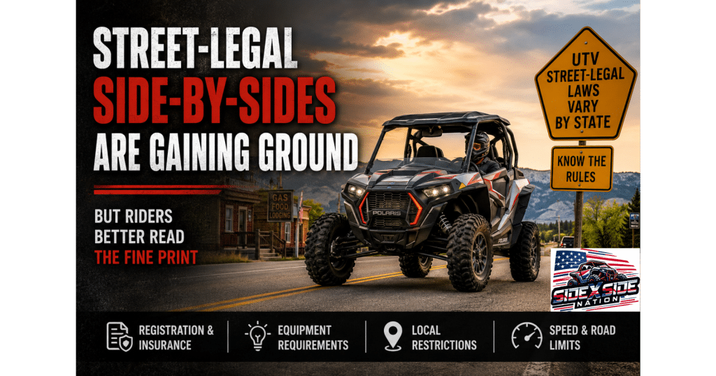 street legal UTV, street legal side-by-side, street legal SXS, UTV road laws, side-by-side road legal